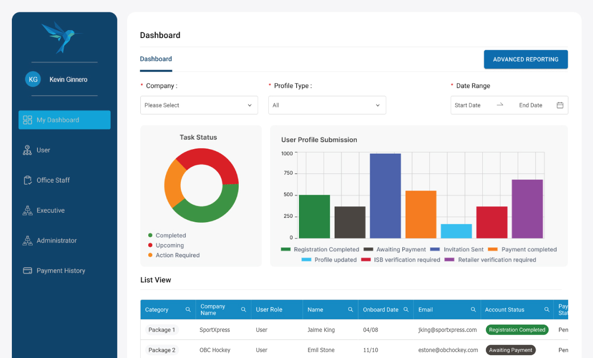 oneBADGE Platform Screenshot