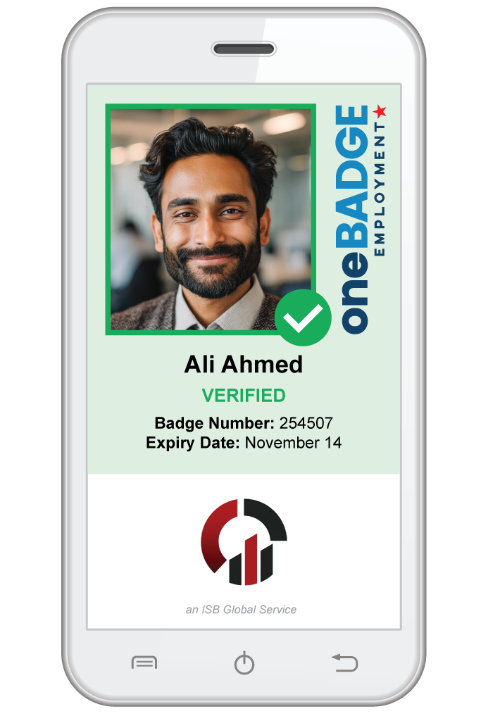 oneBADGE Digital Badge on Phone